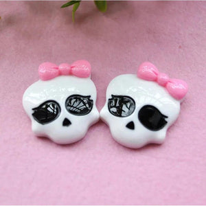 10Pcs Skull Charms Resin Pendant for Earrings Keychain Necklace