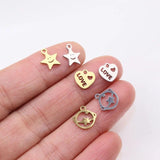 10pcs Stainless Steel High Mini Mirro Polish Women Charm Pendant DIY