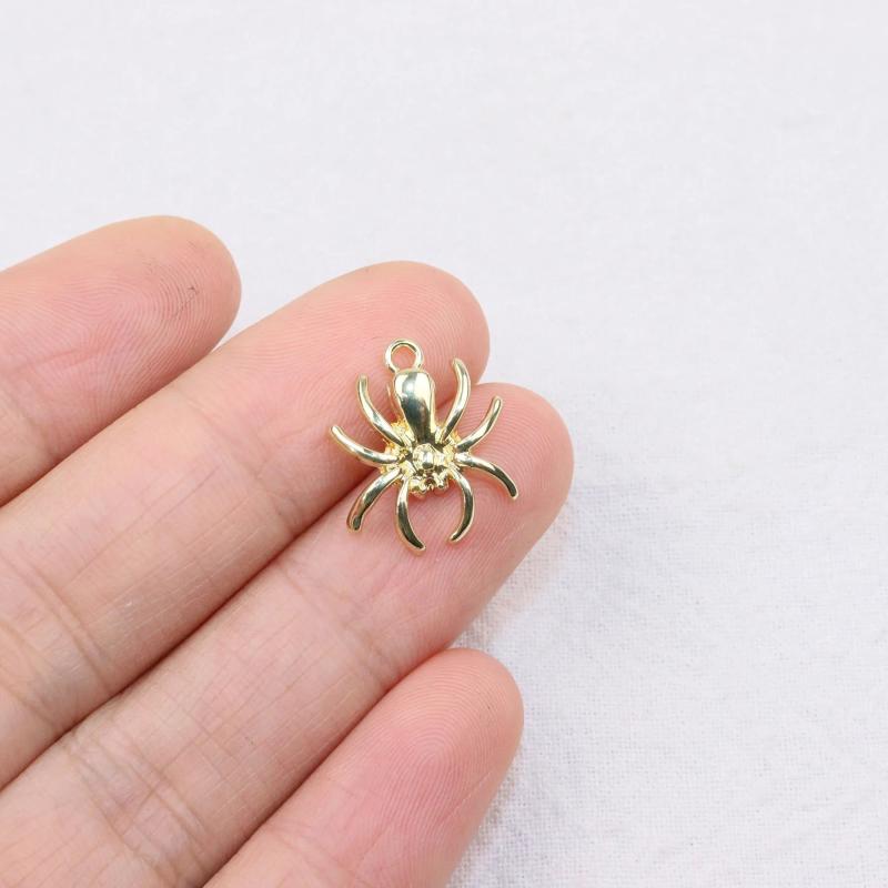 20pcs 14mm Spider Girl's Coin Zinc Alloy DIY Jewelry Charms 2 Colors