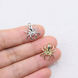 20pcs 14mm Spider Girl's Coin Zinc Alloy DIY Jewelry Charms 2 Colors