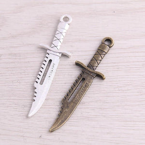 10PCS 19*65mm Two Weapon Charms Simulation Pendant Metal Alloy Jewelry