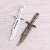 10PCS 19*65mm Two Weapon Charms Simulation Pendant Metal Alloy Jewelry