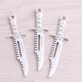 10PCS 19*65mm Two Weapon Charms Simulation Pendant Metal Alloy Jewelry