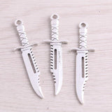 10PCS 19*65mm Two Weapon Charms Simulation Pendant Metal Alloy Jewelry
