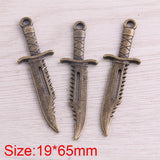 10PCS 19*65mm Two Weapon Charms Simulation Pendant Metal Alloy Jewelry