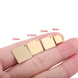 20Pcs Raw Brass Square Disc Charms for DIY Jewelry Making