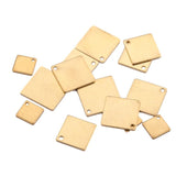 20Pcs Raw Brass Square Disc Charms for DIY Jewelry Making