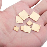 20Pcs Raw Brass Square Disc Charms for DIY Jewelry Making