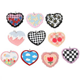 10 Pcs Acrylic Heart Charms Flower Cherry Butterfly Clouds Pendant 38*33mm DIY
