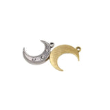 5pcs 15mm Stainless Steel High Moon Stones Charms Pendant