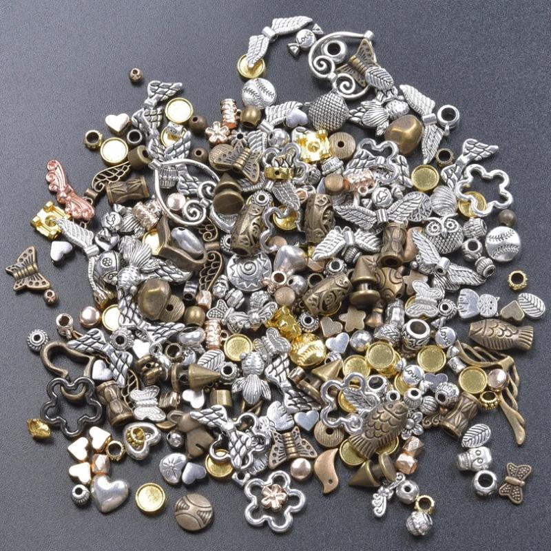 50Pcs Retro Angel Wing Spacer Beads Charms For DIY Necklaces Jewelry Finding