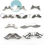 50Pcs Retro Angel Wing Spacer Beads Charms For DIY Necklaces Jewelry Finding