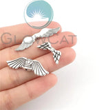 50Pcs Retro Angel Wing Spacer Beads Charms For DIY Necklaces Jewelry Finding