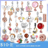 Maple Leaf Heart Flamingo Bead Charms for Bracelet Jewelry DIY