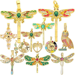 18K Plated Enamel Charms for DIY Jewelry Making