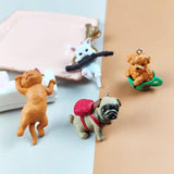 6pcs Teacup Dog Branch Cat Resin Charms for DIY Jewelry Making