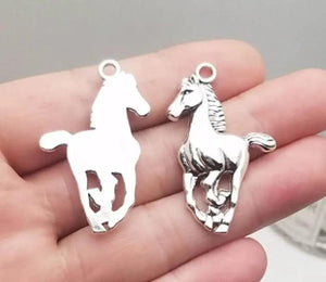 10pcs Antique Silver Horse Charms for DIY Jewelry Making