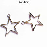 30pcs 37x34mm Pentagram Charms for DIY Necklace