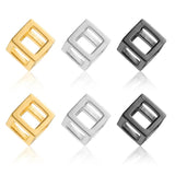 2pcs Stainless Steel Hollow Cube Charm Pendants for DIY Jewelry