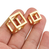 2pcs Stainless Steel Hollow Cube Charm Pendants for DIY Jewelry