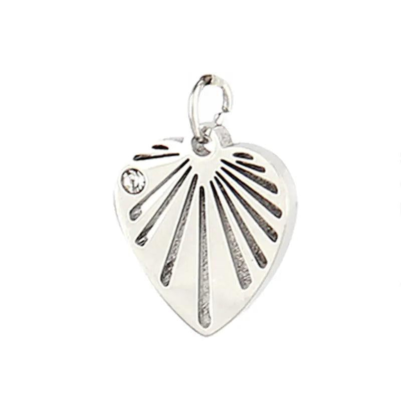 5pcs Stainless Steel Heart Charms for DIY Jewelry Making