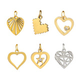 5pcs Stainless Steel Heart Charms for DIY Jewelry Making