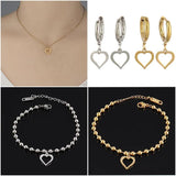 5pcs Stainless Steel Heart Charms for DIY Jewelry Making