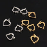5pcs Stainless Steel Heart Charms for DIY Jewelry Making