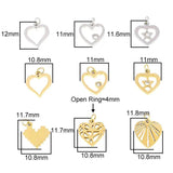 5pcs Stainless Steel Heart Charms for DIY Jewelry Making