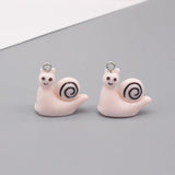 10pcs Pink Snail Resin Earring Charms DIY Jewelry