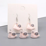 10pcs Pink Snail Resin Earring Charms DIY Jewelry