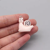 10pcs Pink Snail Resin Earring Charms DIY Jewelry