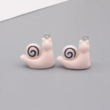 10pcs Pink Snail Resin Earring Charms DIY Jewelry