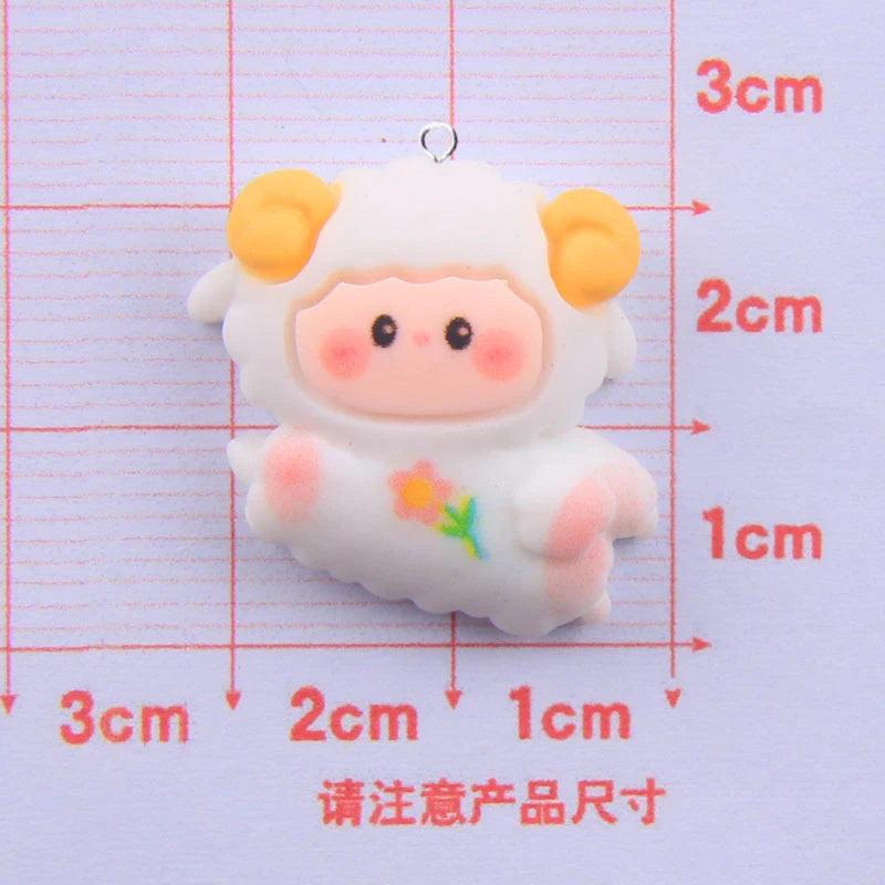 10Pcs Animals Sheep Charms Earrings Keychain Pendants C947