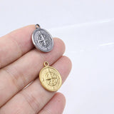 5pcs 16mm Stainless Steel Compass Star Charms Pendant DIY Necklace Earrings
