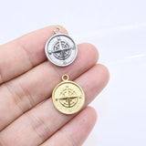 5pcs 16mm Stainless Steel Compass Star Charms Pendant DIY Necklace Earrings