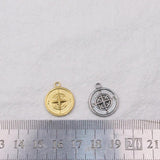5pcs 16mm Stainless Steel Compass Star Charms Pendant DIY Necklace Earrings