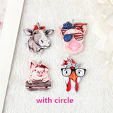 8Pcs Animal Charms Cow Pig Heifer for DIY Pendant Necklace Earring