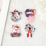 8Pcs Animal Charms Cow Pig Heifer for DIY Pendant Necklace Earring