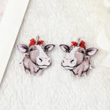 8Pcs Animal Charms Cow Pig Heifer for DIY Pendant Necklace Earring