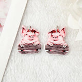 8Pcs Animal Charms Cow Pig Heifer for DIY Pendant Necklace Earring