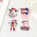 8Pcs Animal Charms Cow Pig Heifer for DIY Pendant Necklace Earring