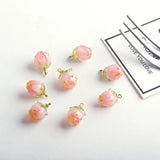 5pcs 3D Acrylic Mini Flower Earring Charms for DIY Jewelry Making