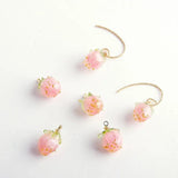 5pcs 3D Acrylic Mini Flower Earring Charms for DIY Jewelry Making