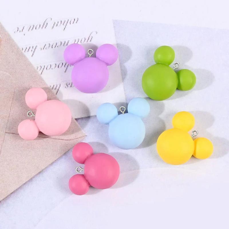 20Pcs Mouse Head Resin Charms for DIY Jewelry Making Earrings Necklace