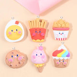 10pcs Potato Chips Cookie Biscuits Popcorn Pendant Charms