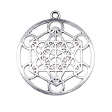 5pcs Antique Silver Metatron Cube Charms 45x40mm for Jewelry Making