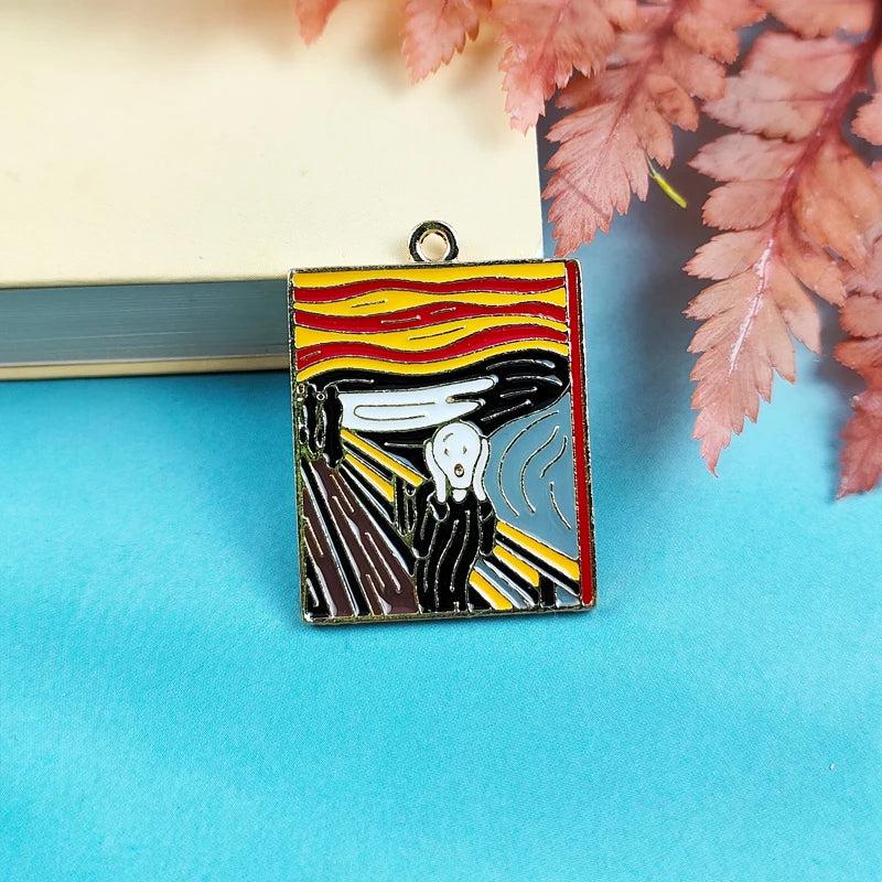 10pcs Enamel Mural Painting Charm Jewelry Accessories