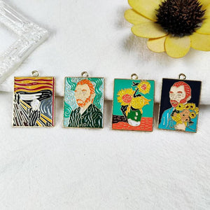 10pcs Enamel Mural Painting Charm Jewelry Accessories
