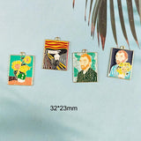 10pcs Enamel Mural Painting Charm Jewelry Accessories